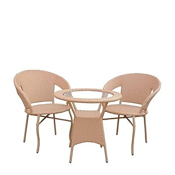 Bhairav Store Furniture Garden Patio Seating Set 2 Chairs and 1Table Set Balcony Furniture Coffee Table Set