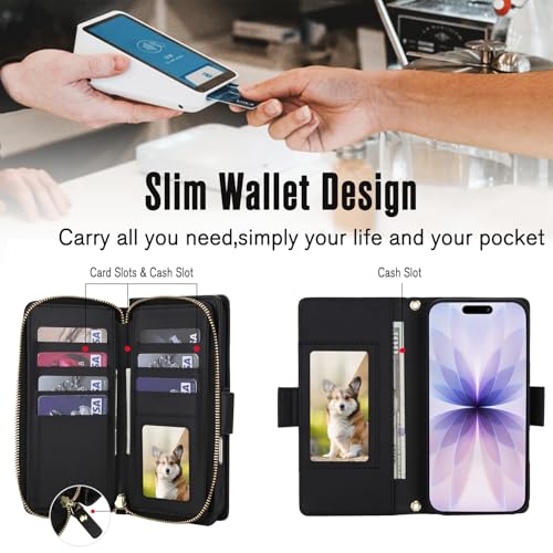 Housse portefeuille iPhone 16 Plus avec béquille et protection RFID intégrée