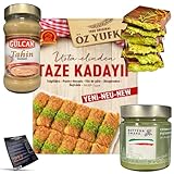 Dubai Schokolade mit Rezept zum selbst machen Bundle inkl. 2x Schokoladenformen aus Silikon mit Teigschaber, Kadayif 400g, Pistaziencreme 200g, Sesampaste 300g | Pistaziengehalt 25% (Bundle 1)