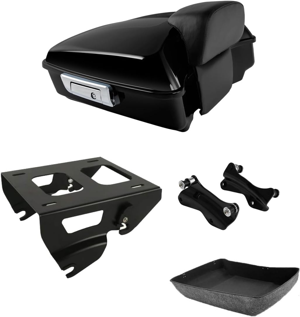 Green-L Chopped Trunk with Backrest Pad Solo Mounting Rack Docking Hardware Kit Fit for Harley Touring Road King Electra Street Glide 2014-2025