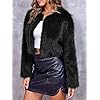 Danedvi Women's Fashion Cropped Faux Fur Jacket Long Sleeve Open Front Cardigan Casual Fluffy Parka Shaggy Short Coat