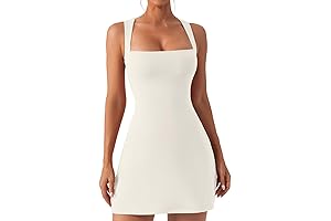 Women's Square Neck Embroidered Mini Dress