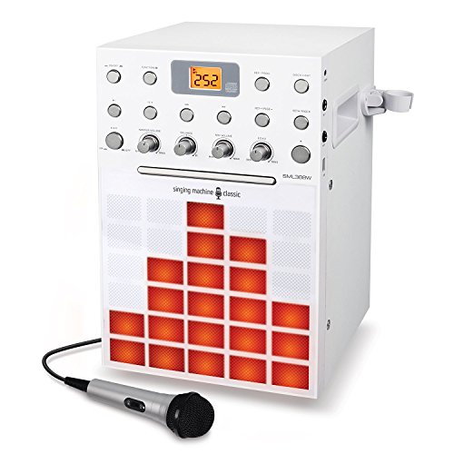Singing Machine SML388W Karaoke Machine with Music Synchronizing Light Show (Black)