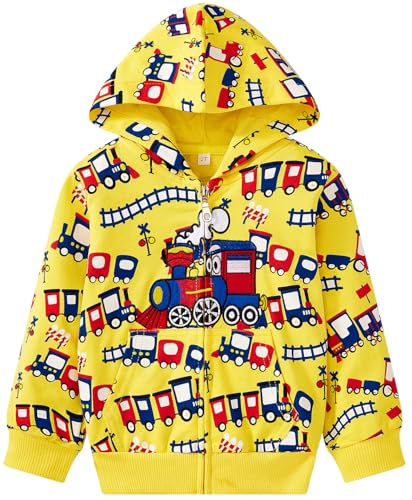 Image of Popshion Boys Toddler Cartoon Dinosaur Hoodies Jacket Cool Long Sleeve Zipper Hooded Sport Sweatshirt Coat for Kids 1-7 Years