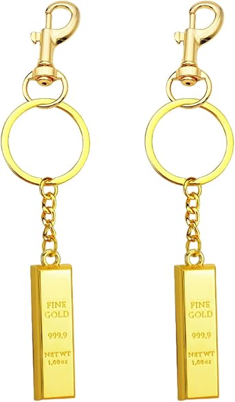 Gold Bar Keychain Pendant Keyring Pendant Bag Charms For Handbags Keychains For Women And Man