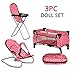 Exquisite Buggy 3 Piece Doll Play Set, Includes - 1 Pack N Play. 2 Doll Stroller 3.Doll High Chair. 4 Infant Seat, Fits Up to 18'' Doll (3 PIECE SET)