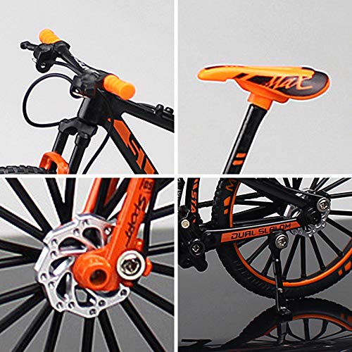 Yeibobo ! Alloy Mini Downhill Mountain Bike Toy, Die-Cast Bmx Finger Bike Model For Collections (Black/Orange) #TOP3