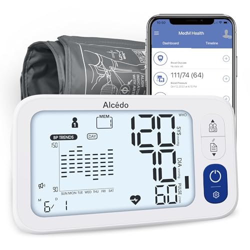 Alcedo Bluetooth Blood Pressure Monitor, Smart Upper Arm BP Machine