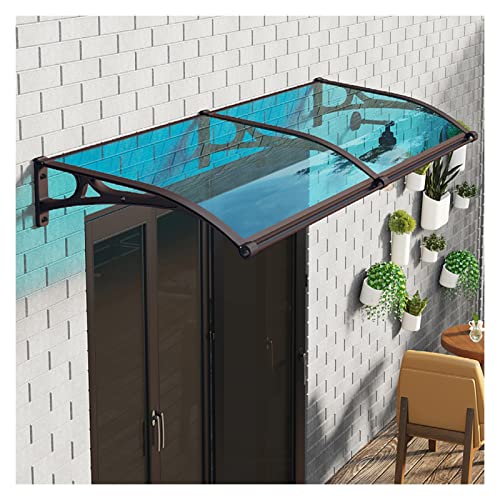 Door Canopy Windows Awning, Outdoor Patio Polycarbonate Board with Aluminum Bracket, Sun Rain Snow Protection Shelter for Front Door Balcony (Color : Blue, Size : 1PCS-80X115CM) (Blue 2PCS)
