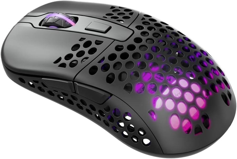 Xtrfy M42 Wireless, Ratón Gaming Inalámbrico Ultraligero, Optimizado para eSports, Radiofrecuencia 2,4 GHz, Iluminación RGB, Carcasa Modular (incluye 2 Tamaños), Recargable, Negro 3