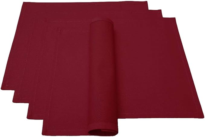 Lemos Home Platzset Tischset Platzdeckchen 4 Stรผck ca. 46 x 36 cm aus Baumwolle Viele Farben (Weinrot) Lemos Home Platzset Tischset Platzdeckchen 4 Stรผck ca. 46 x 36 cm aus Baumwolle Viele Farben (Weinrot)