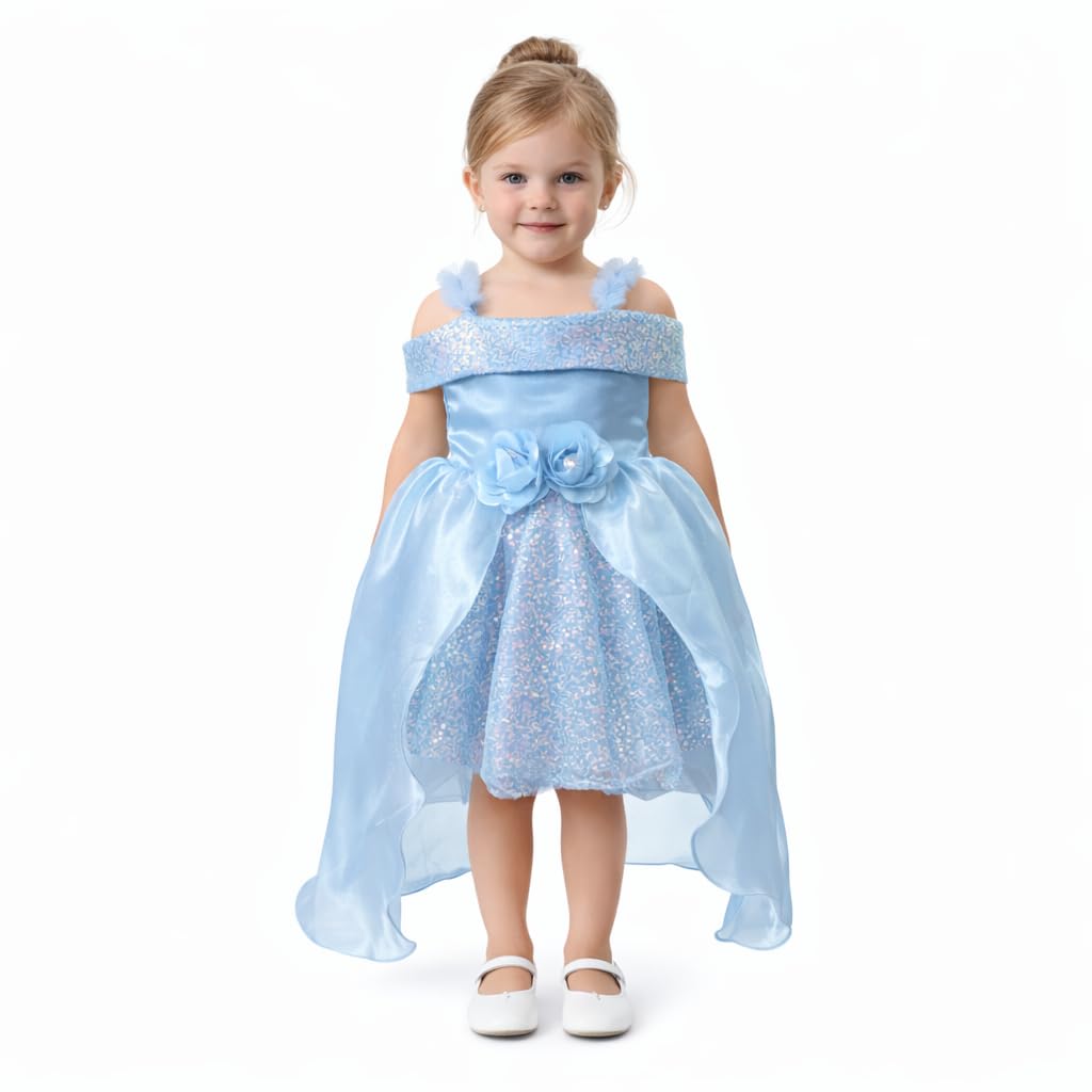 FIRST PARI Girls Midi Frock | Sleeveless Satin Dress with Pure Cotton Inner | V-Neck Solid Pattern | Knee-Length Design fo... - Review, Price and Buying Guide
