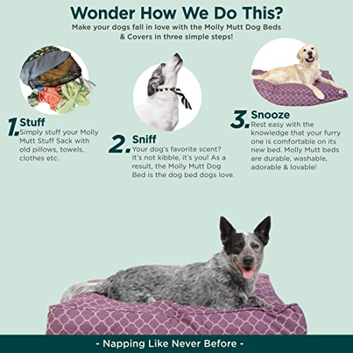 Molly Mutt Huge Dog Bed Cover -Royals - Measures 36”X 45”X 5’’ - 100% Cotton - Durable - Breathable - Sustainable - Machine Washable Dog Bed Cover #TOP3