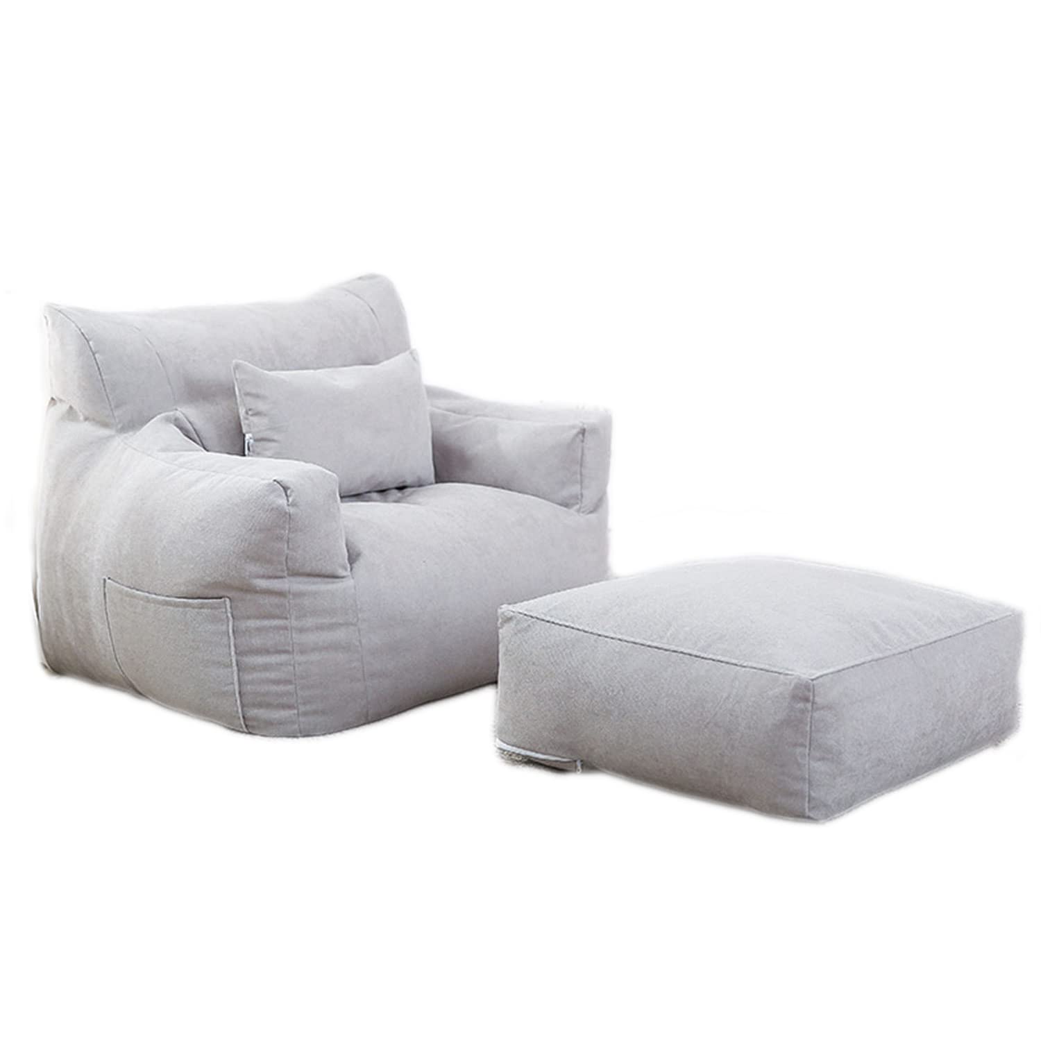 PHASFBJ Beans Bag Chair Covers Only without Filling, Ultra Soft Bean Bags Chairs Lazy Lounger Tatami, Stuffed Animal Bean Bag Storage, Sofa Lazy Sack, for Adult Teen Children,Gray