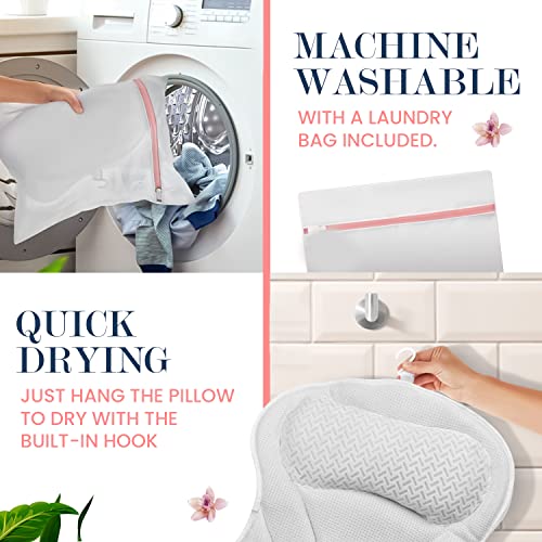 Luxury Bath Pillows For Tub Neck And Back Support, Ergonomic Bathtub Pillow With 6 Non-Slip Suction Cups, Ultra-Soft 4D Air Mesh Design Tub Pillow For Bath Fits All Bathtubs #TOP3