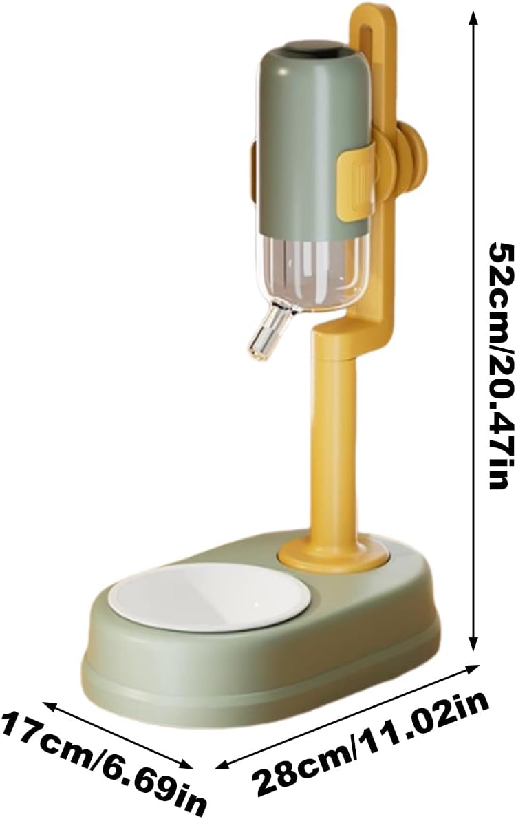 Pet Water Dispenser,Height Adjustable Waterer | 750ml Standing Anti Drip Dog Water Feeder - for Small Animals, Hamster, Squirrel, Hedgehog Bunny