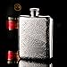 LANZON Hip Flask with Funnel, All 18/8 304 Food Grade Stainless Steel Curved Pocket Flask for Liquor | 6 OZ Capacity | Gift Boxed (Flower Pattern)