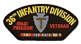 36TH INFANTRY DIVISION IRAQI FREEDOM VETERAN with CREST and SERVICE RIBBONS PATCH - Great Colors -...