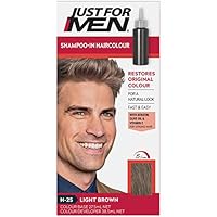 Just For Men Shampoo-In Colour, Grey Hair Dye For Men, Various Shades, Restores Original Colour For A Natural Look - Light Brown, H-25