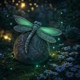 Lyeasw Dragonfly Decor Garden Statues, Glow-in-the-Dark Dragonfly Yard Decorations Garden Outside Figurine for Pond Patio Backyard Balcony Lawn, for Women Mom Garden Lovers