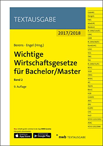 Preisvergleich Produktbild Wichtige Wirtschaftsgesetze für Bachelor / Master, Band 2