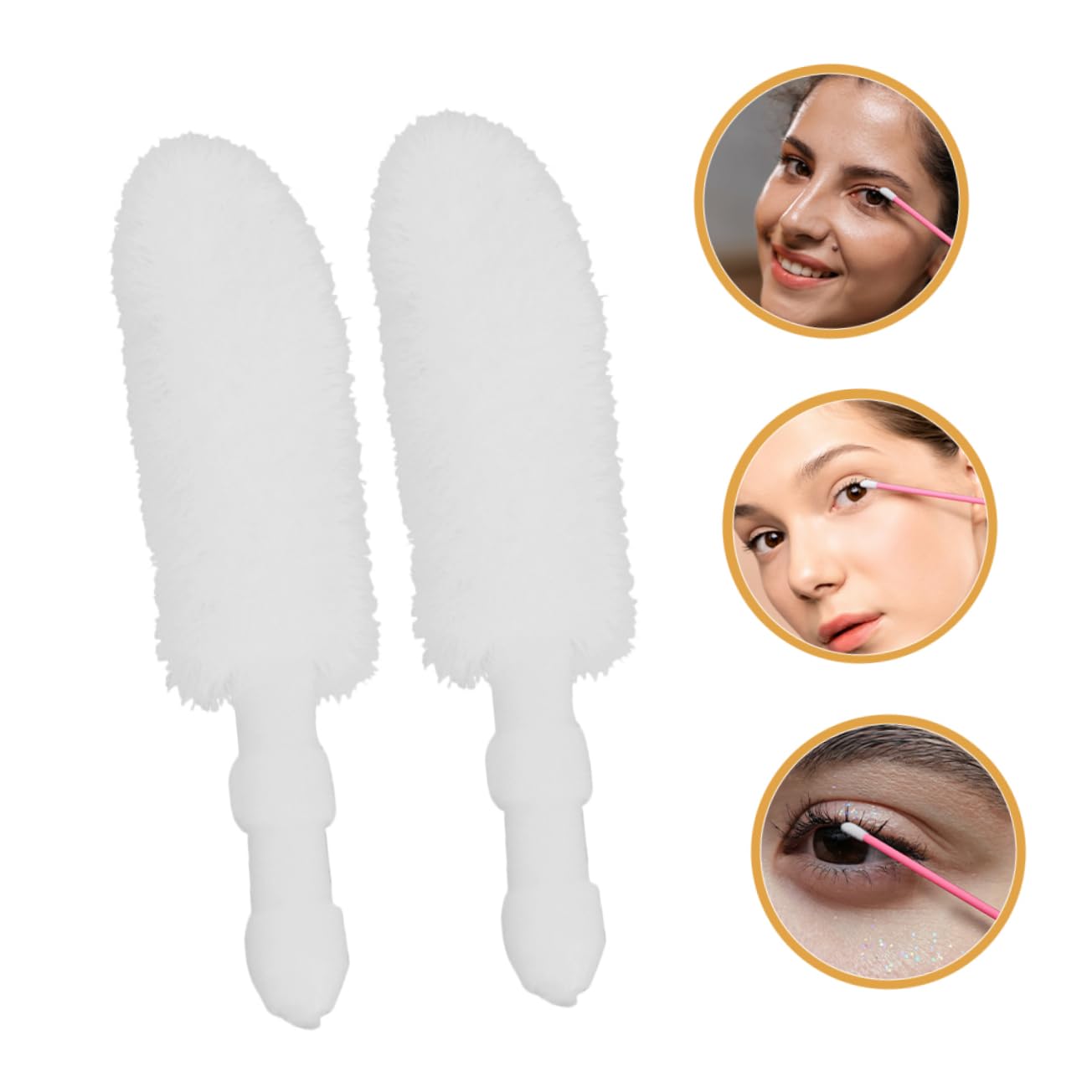 CALLARON 500pcs Lipstick Brush Heads Replacement Disposable Soft Flocking for Bulk Makeup Contouring