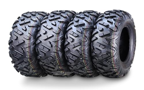 WANDA 25x8-12 & 25x10-11 UTV ATV Tires 6-Ply Full Set Bighorn Style Solid Tread