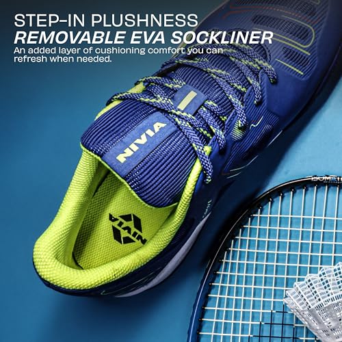 Image of Nivia Super Court 3.0 Badminton Shoes for Men, Duofoam Midsole, Seamless Mesh Upper, Non-Marking Sole, Indoor Court Shoes for Badminton, Volleyball, Squash, Table Tennis, Pickelball