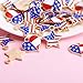 40 Pieces American Flag Heart Charms USA Star Charms Heart Flag Pendant with Gold Plated Ornament for 4th of July DIY Decoration