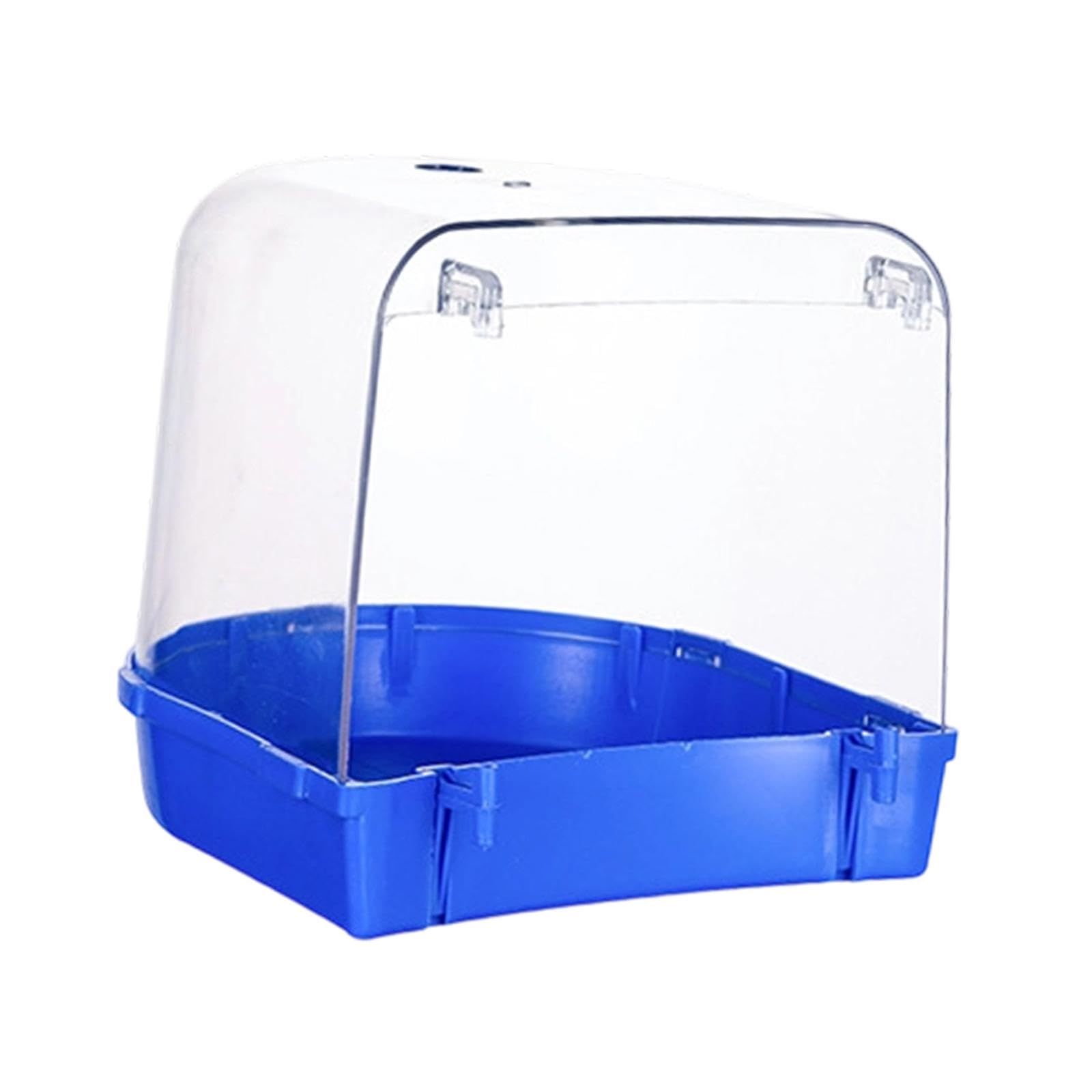 Ronyme Bird Bath for Cage Bathing Tub Clear Spacious Bird Bathtub Parrot Parakeets Shower for Budgie Canary Lovebirds Cockatiel, Blue