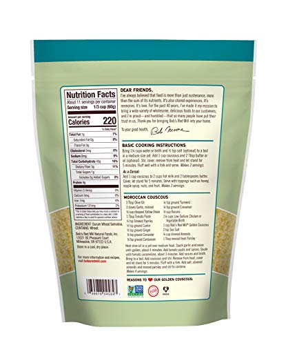 Image of Bob's Red Mill Golden Couscous, 24oz (Pack of 4) - Non GMO, Vegan, Moroccan-Style,Kosher