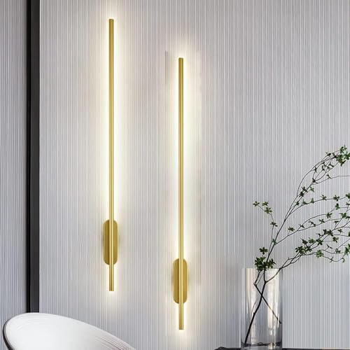 Lámpara de pared LED para interiores de tubo largo aluminio negro 80cm 6000K 4