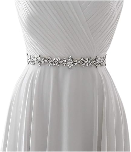 HONGMEI Rhinestone Bridal Belt Wedding Dress Belt Elegant Wedding Belt Sashes Blanco