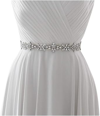 HONGMEI Shiny Rhinestone Bridal Belt Sash for Wedding Dress and Prom Gown