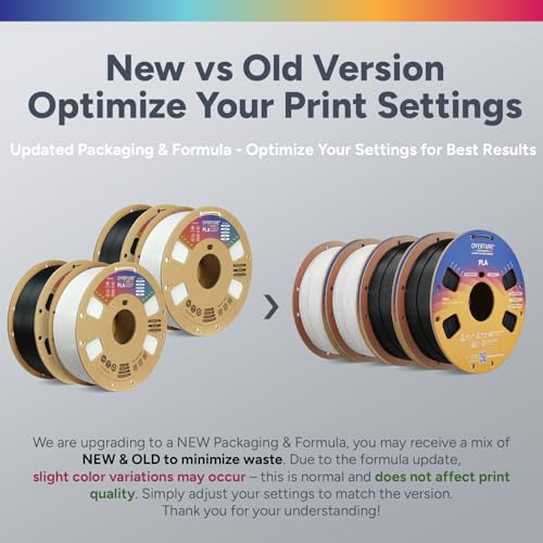 Image of OVERTURE 4KG Bundle High Speed PLA Filament 1.75mm, Neatly Wound 3D Printer Filament 4 Pack 1kg Spool (2.2lbs) Rapid PLA, Fit Most FDM 3D Printers (Black*2 & White*2)