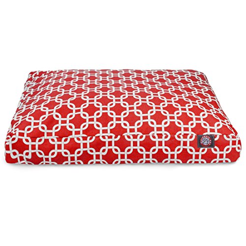 Red Links Large Rectangle Indoor Outdoor Pet Dog Bed With Removable Washable Cover By Majestic Pet Products #TOP1