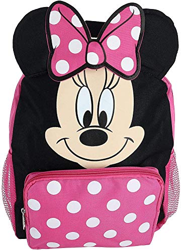 Disney Minnie Mouse Mini Backpack for Toddlers ~ Deluxe 12" Minnie Face Bag with 3D Ears and Bow (Minnie Mouse School Supplies Bundle)2