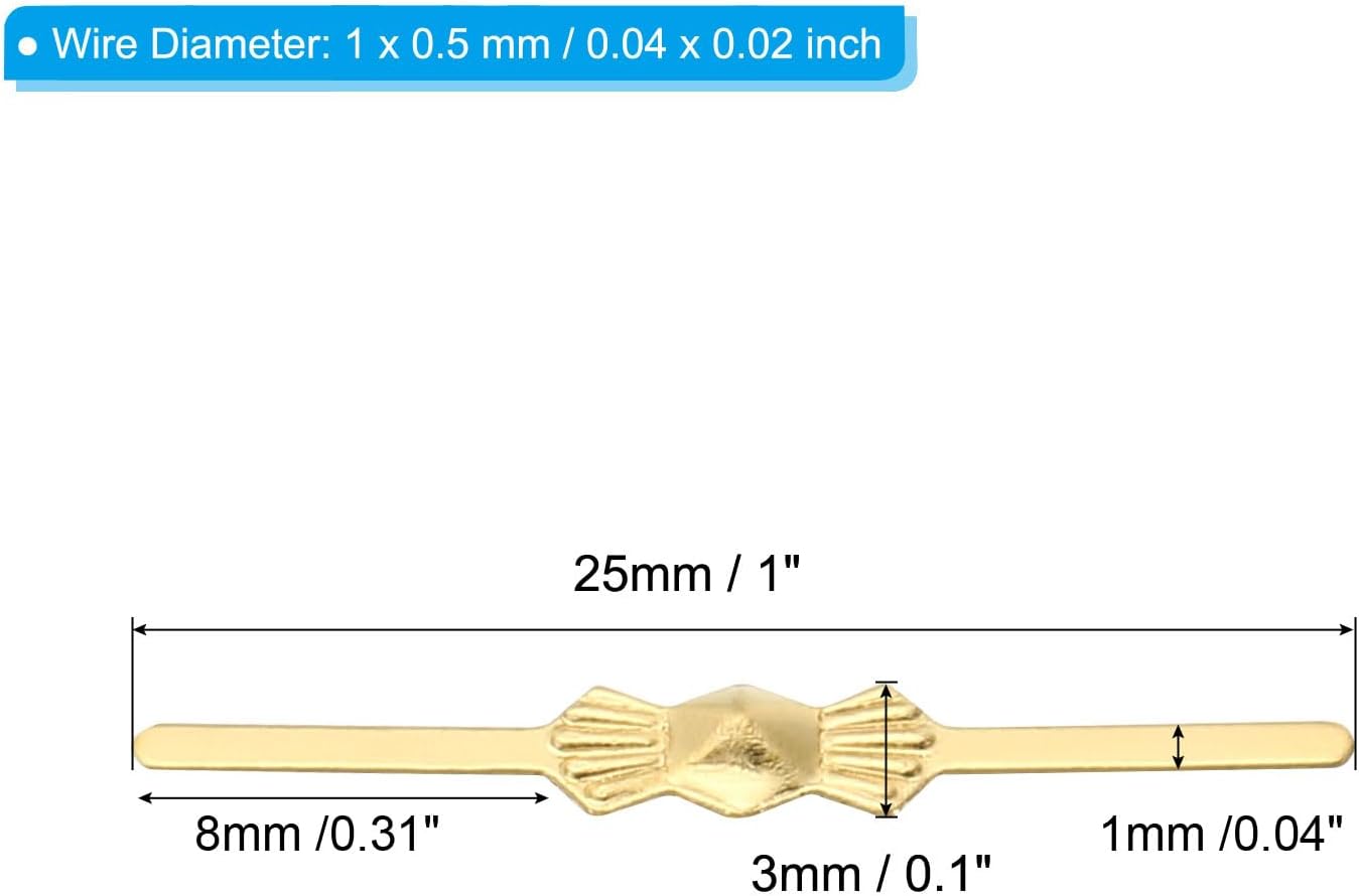 PATIKIL Chandelier Connector Clip, 300 Pack 25mm/1" Length Chandelier Bowtie Pin Replacement for Fastening Crystals Lamp Ceiling Light Parts, Golden