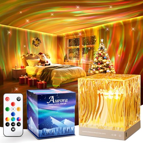 Christmas Lights Sensory Lights Gifts for Girls Women, 18 Colors Bedside Lamps Northern Lights Projector, Remote Timer Galaxy Light, Soothing-for-Sleep Mood Lighting, Galaxy Projector, Aurora Decor