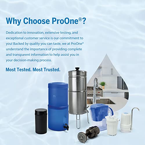 ProOne Big+ Gravity Water Filter System - High Capacity Countertop Stainless Steel Water Filter Dispenser - IAPMO Certified to Reduce Lead, Total PFAS, Microplastics, Chlorine Taste & Odor by ProOne - Image 6