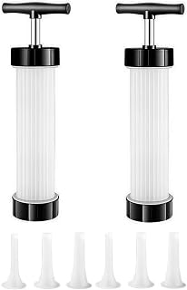2 Set Sausage Stuffer, Homemade Manual Sausage Maker, Fast Meat Stuffer Filler Sausage Press Filling Tools, Hot Dog Stuffer with 3 Size Filling Tubes Meat and Poultry Tools