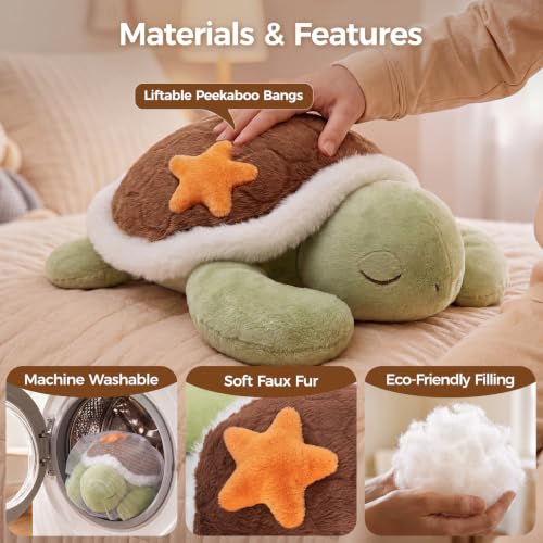 Image of Mewaii Weighted Stuffed Animals Turtle Plush, 3.5 lb, 21in