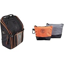 Klein Tools Tradesman Pro Tool Station Backpack + Stand-Up Zipper Tool Bags 2-Pack
