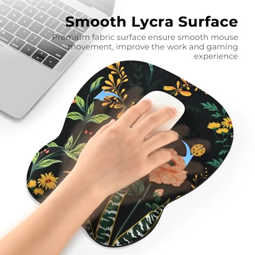 EooCoo Ergonomic Mouse Pad with Wrist Support, Mousepad with Memory Foam Wrist Rest and Non-Slip Base for Computer, Cafe, Home & Office, 9.64 x 8.26 in Office Desk Accessories, Black Petal by EooCoo - Image 4