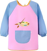 Children's Painting Apron, 3-8 Years, Waterproof School Long Sleeves Blouse Art Plastic Children, Artist Long Art Craft Painting Aprons, for Girl Boy Kindergarten Kindergarten