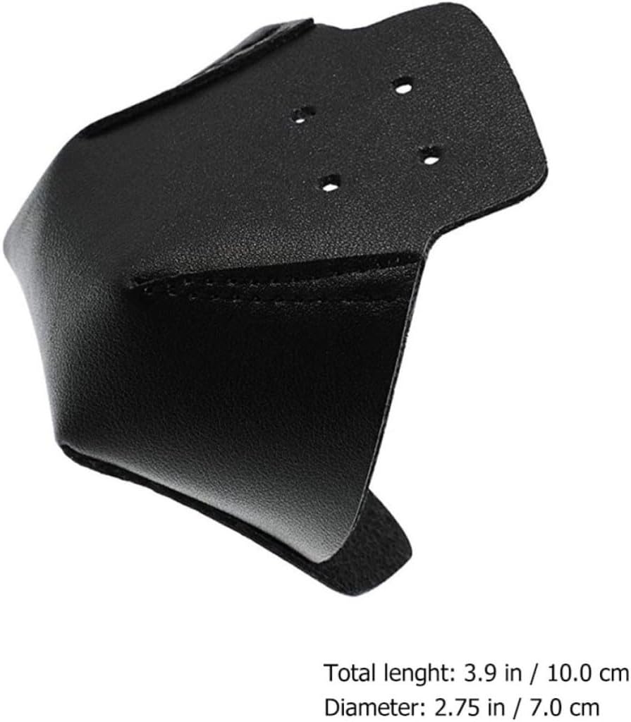 SEWACC Black Leather Skate Toe Cap for Roller Skates, 4-Hole Design | Simple Practical Fit, Fixed in Place, Protects the Skate , Sold as One Pair
