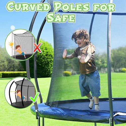 Trampoline Outdoor 14FT with Safety Enclosure Net and Ladder, ASTM Approved Recreational Trampoline for Kids and Adults, Rust-Resistant Frame - Image 4