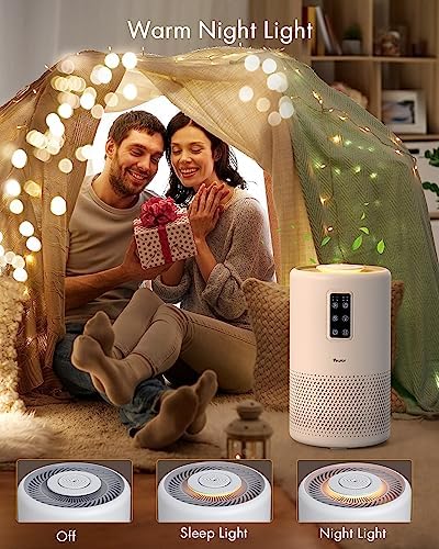 Air Purifiers for Home Large Room with Night Light up to 1600ft², VEWIOR H13 True HEPA Air Cleaner with Fragrance Sponge, Sleep Mode, Timer, Speed, Lock for Wildfire Smoke Pet Dust Pollen Odor — view 6