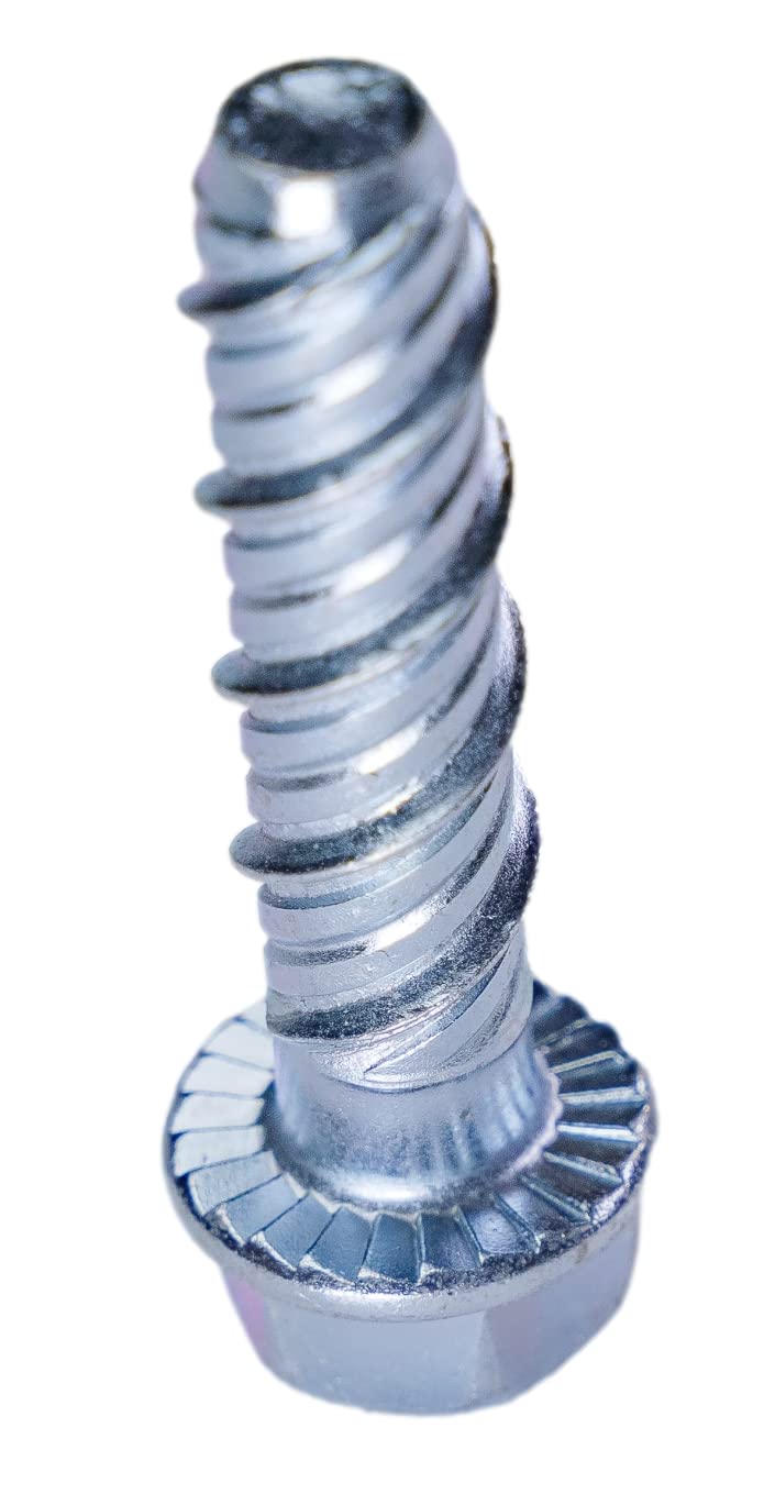 CONFAST LDC38134 3/8" x 1-3/4" Zinc Plated Large Diameter Concrete Screw for Anchoring to Masonry, Brick or Block (25 per Box)