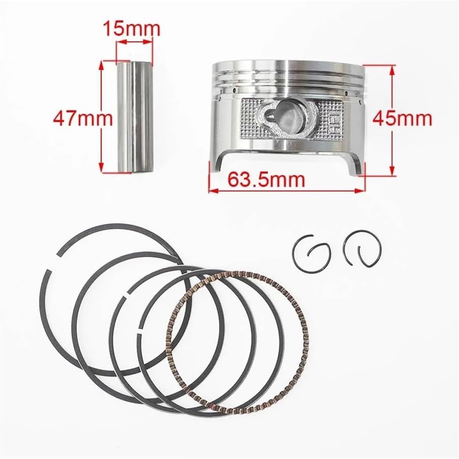 63.5mm Piston Kit 15mm Pin Include Ring Clip For LF ZS Lncin Bs CG200 200cc Engine
